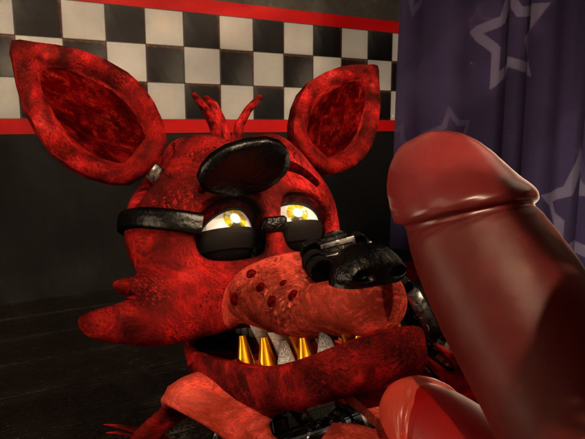 animal_humanoid animatronic anonymous_artist anthro big_penis canid canid_humanoid canine canine_humanoid duo eye_patch eyewear five_nights_at_freddy's five_nights_at_freddy's_4 fox fox_humanoid foxy_(fnaf) genitals humanoid looking_at_another looking_at_partner machine male male/male mammal mammal_humanoid nervous nightmare_foxy_(fnaf) penis robot scottgames unknown_artist