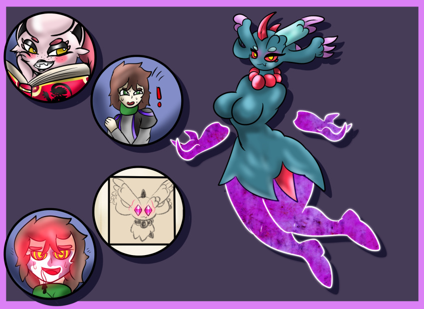 ancient_pokemon anthro blue_body blush book breasts brown_hair clothed clothing colored female floating flutter_mane gaminglover gender_transformation generation_9_pokemon green_eyes hair hi_res human hypnosis male mammal medium_breasts mind_control mtf_transformation nintendo paradox_pokemon pink_body pokemon pokemon_(species) purple_hands purple_legs red_eyes scream_tail segmented_arms simple_background smile species_transformation surprised_expression transformation yellow_eyes