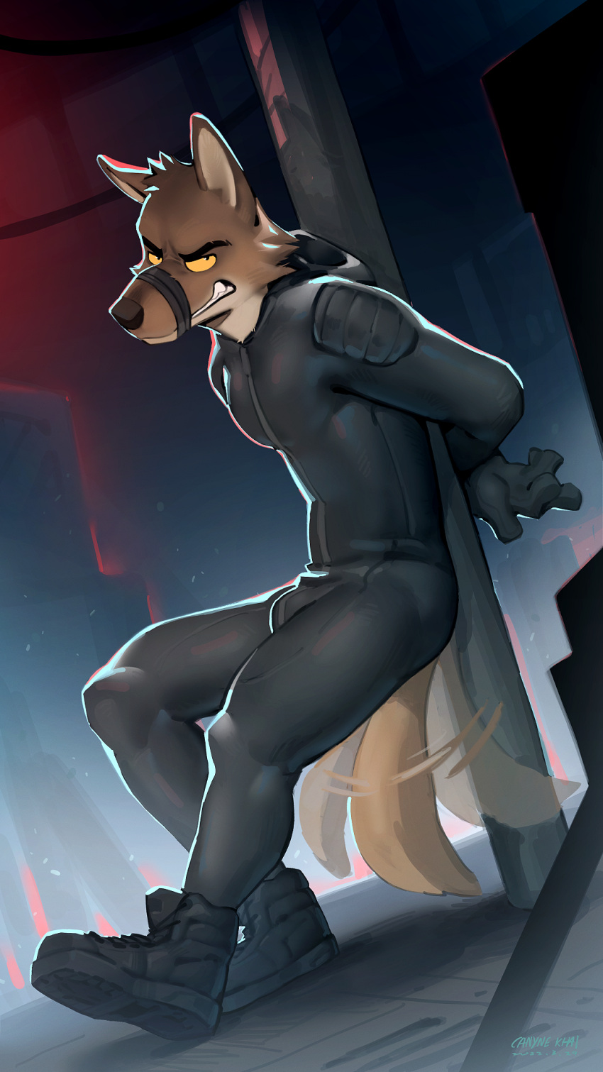 9:16 anthro biped bound bulge canid canine canis canyne_khai clothed clothing dreamworks footwear fur fur_tuft head_tuft hi_res male mammal mr._wolf_(the_bad_guys) shoes solo tail tail_motion tailwag the_bad_guys tight_clothing tuft wolf