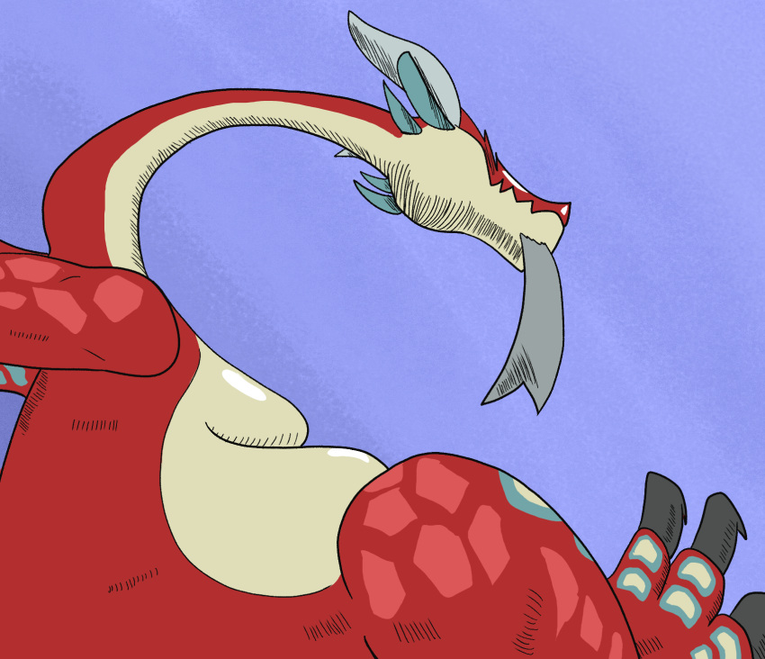 belly big_belly claws dragon hi_res horn long_neck male moobs nintendo overweight scalie solo speence_(artist) the_legend_of_zelda valoo wind_waker