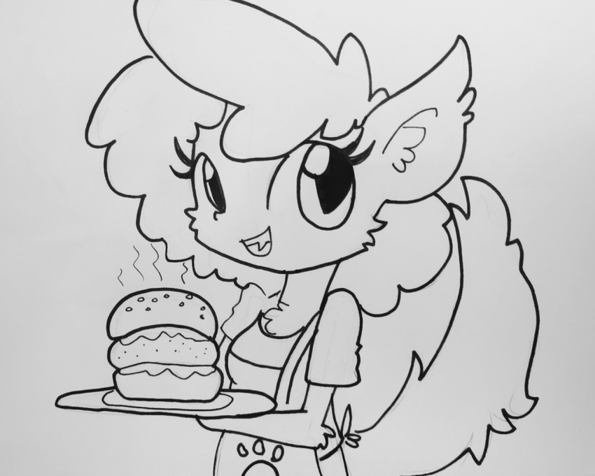 apron burger canid canine clothing female food mammal solo tjpones were werecanid werecanine werewolf winnie_werewolf_(ghoul_school)