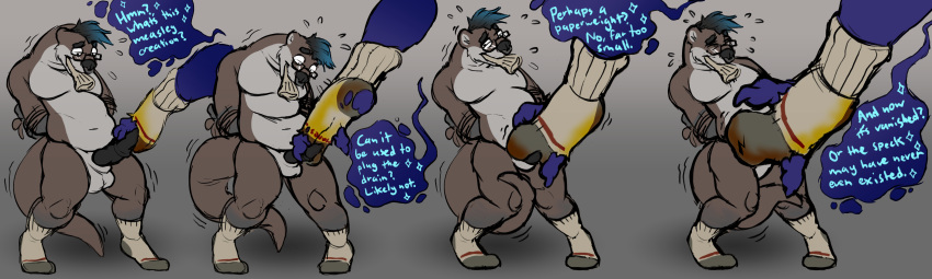 absurd_res ambiguous_gender anthro arms_tied aurelion_sol_(lol) bound dirty_socks disembodied_foot dragon duo fetishame filth foot_fetish foot_play footjob gag gagged gordon_the_otter hi_res humiliation league_of_legends male male/male mammal mustelid otter penis_shrinking riot_games sex smelly smelly_feet sock_in_mouth squirming teasing