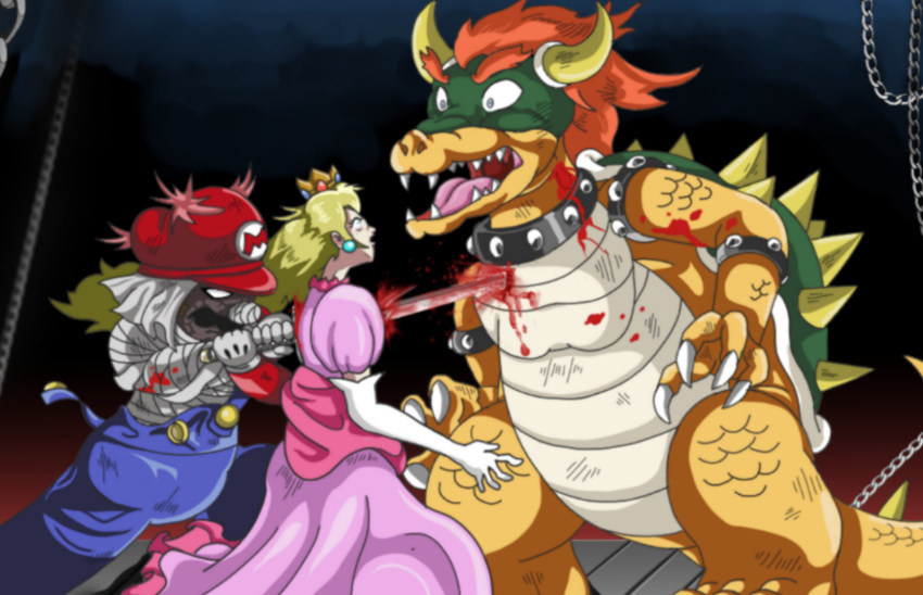 bowser death highres mario mario_(series) murder non-web_source princess_peach revenge sword weapon