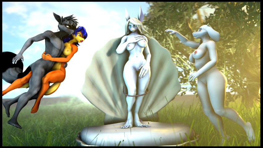 anthro bovid breasts burmecian canid canine caprine carmelita_fox commodor-richter day detailed_background female final_fantasy final_fantasy_ix floating fox freya_crescent fur goat grass group hair hi_res inspired_by_formal_art male mammal murid murine nude outside plant procyonid raccoon rat rodent shell sly_cooper sly_cooper_(series) sony_corporation sony_interactive_entertainment square_enix standing sucker_punch_productions the_birth_of_venus_(william-adolphe_bouguereau) toriel tree undertale undertale_(series) white_body white_fur