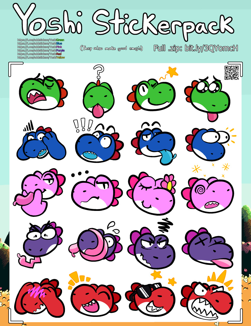 absurd_res ambiguous_gender angry blue_yoshi blush cunnilingus_gesture dinosaur ellipsis english_text eyewear flirting flower gesture green_yoshi happy hi_res looking_at_viewer mario_bros nintendo pink_yoshi plant purple_yoshi question_mark red_yoshi reptile scalie smile spiral_eyes sticker_pack suggestive suggestive_gesture sunglasses surprise teeth telegram_sticker text tongue tongue_bondage trout_(artist) yoshi