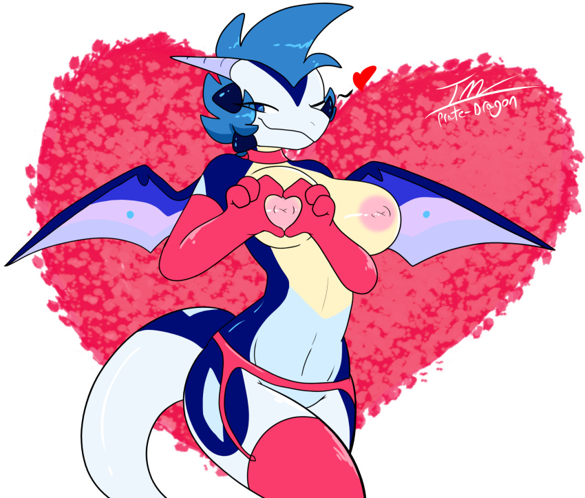&lt;3 alpha_channel anthro big_breasts breasts clothing dragon female hi_res holidays kiloe_(prate) lingerie prate-dragon solo valentine's_day