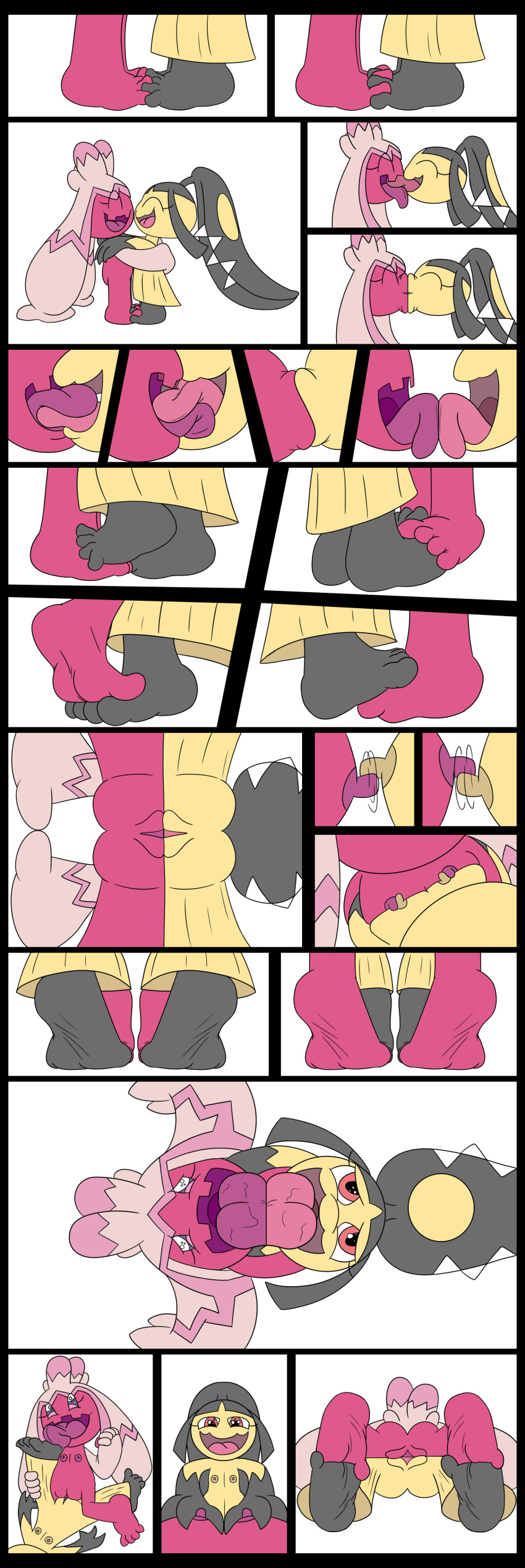 absurd_res breast_grab breast_squish breasts breasts_frottage comic deep_kiss entwined_toes face_to_face feet female female/female flat_chested foot_fetish foot_focus foot_lick foot_play footsie french_kissing from_behind_position from_front_position generation_3_pokemon generation_9_pokemon hand_on_breast happy happy_sex hi_res high-angle_view kissing licking lips low-angle_view lying mawile mepwep missionary_position nintendo nipple_fetish nipple_play nipples nipples_touching on_back orgasm orgasm_face pokemon pokemon_(species) raised_foot sex short_stack sloppy_kiss soles squish tinkaton toes tongue tongue_out tribadism vaginal