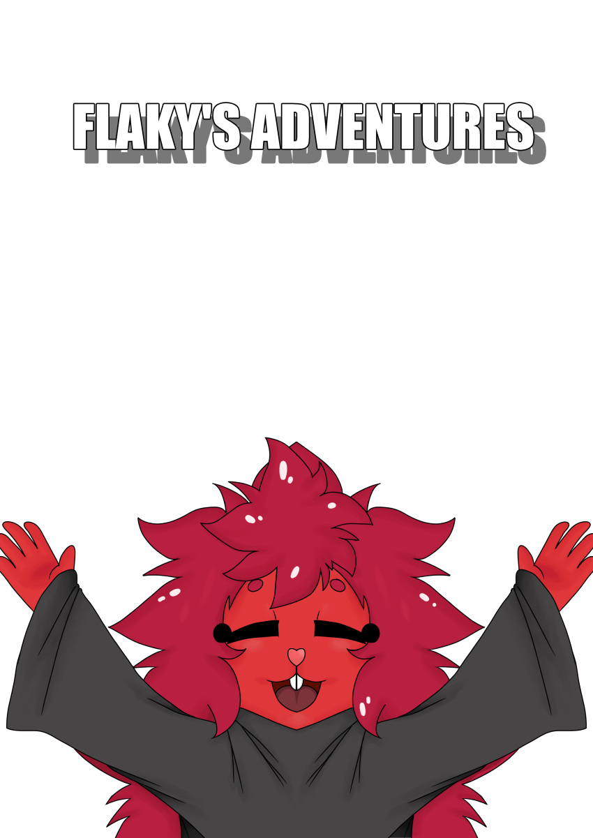 2d_(artwork) absurd_res andromorph anthro comic digital_media_(artwork) english_text eulipotyphlan female flaky_(htf) fur happy happy_tree_friends hedgehog hi_res intersex mammal red_body red_fur samirachuni solo text