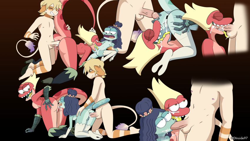 absurd_res amphibia_(series) anal anus ass_to_mouth deadinside97 disney fellatio female female/female gaping gaping_anus general_yunan generation_2_pokemon group group_sex hi_res lady_olivia leo_(velociripper) male male/female nintendo oral penile pokemon pokemon_(species) sex smeargle threesome trio