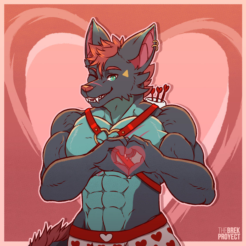 absurd_res anthro boxers_(clothing) clothing cupid cupid's_arrow dragon harness hi_res hybrid kaishi_brek kaishi_brek_(kaishi_brek) male muscular solo underwear