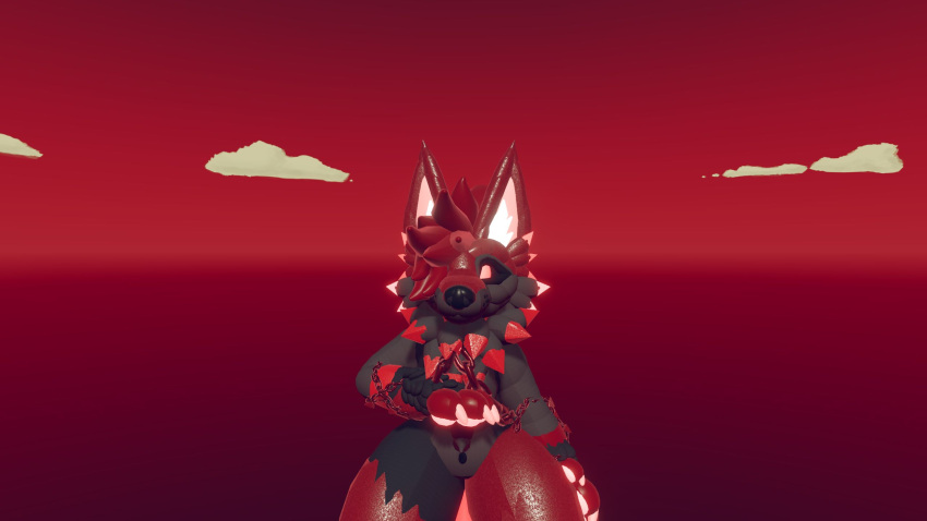 anthro big_hair black_body black_fur black_sclera canid canine canis chained_up colored_nails creepypasta fur hair hi_res lotusflwr male mammal mouthless multicolored_body nails neck_tuft r3d.xml(lotusflwr) red_eyes solo spirit tuft undead wolf wrist_chains