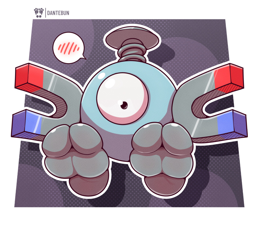 1_eye 2_toes ambiguous_gender blush blush_lines feet flying foot_fetish foot_focus generation_1_pokemon hi_res itsdante looking_at_viewer magnemite magnet nintendo pokemon pokemon_(species) shy soles solo surprised_expression toes