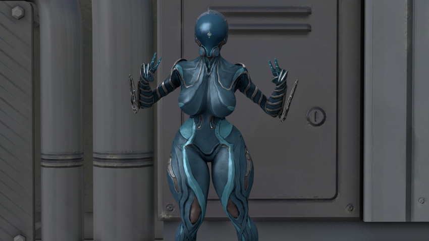 16:9 2022 3d_(artwork) alien big_breasts breasts ckiii3d detailed_background digital_media_(artwork) female hi_res humanoid inside looking_at_viewer machine mag_(warframe) not_furry robot solo solo_focus tenno thick_thighs warframe widescreen