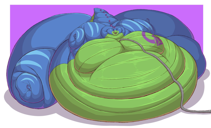 5_fingers 5_toes absurd_res alistair_(hugefatfat) alternate_version_at_source anthro belly belly_expansion belly_inflation big_belly big_butt big_moobs bloated blue_body blue_bottomwear blue_clothing blue_shorts bottomwear butt claws clothing darksidesf dinosaur expansion fangs feet fingers green_belly hi_res hose huge_butt huge_thighs hyper hyper_belly hyper_butt immobile inflation liquid_inflation male moobs morbidly_obese morbidly_obese_anthro morbidly_obese_male obese obese_anthro obese_male open_mouth overweight overweight_anthro overweight_male reptile scalie sequence shorts solo striped_arms teeth thick_thighs toes weight_gain