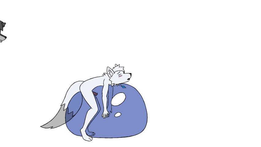 16:9 animated anthro arctic_wolf balloon_fetish canid canine canis cock_transformation domination/submission duo latex_transformation male male/male mammal rubber short_playtime transformation widescreen witte_konijn wolf