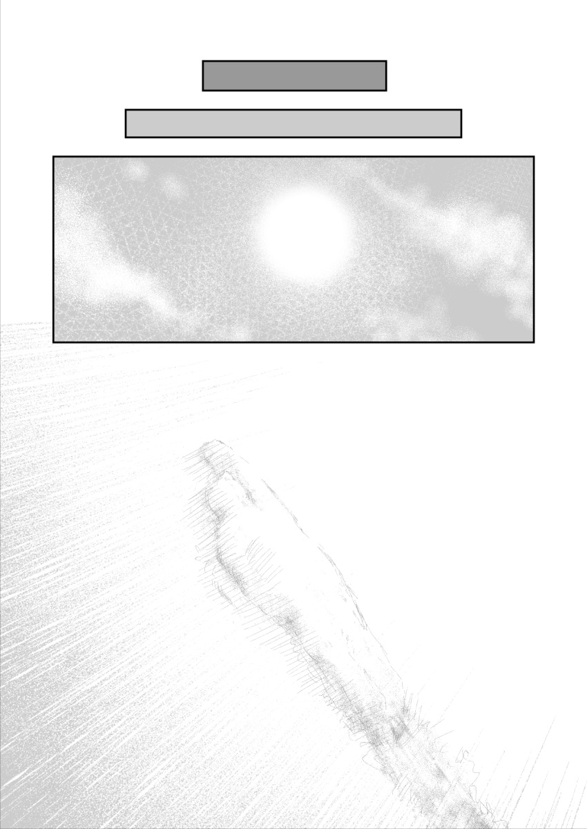 ambiguous_gender buried_in_snow cloud comic contractor corpse hi_res human human_only japanese_text mammal monochrome not_furry oribiyo sky snow solo sun text