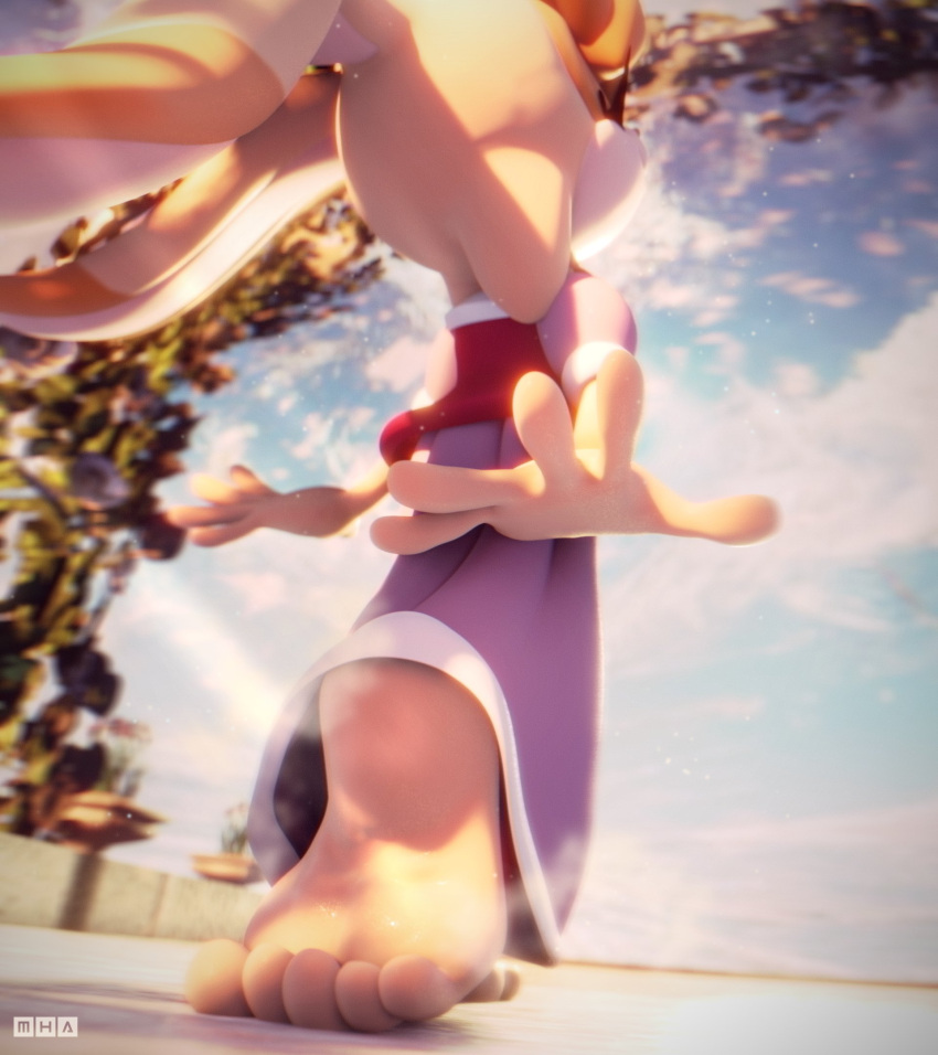 3d_(artwork) 5_toes 699mha anthro barefoot clothing digital_media_(artwork) dress feet female foot_focus hi_res humanoid_feet lagomorph leporid mammal musk plantigrade rabbit raised_heel sega soles solo sonic_the_hedgehog_(series) steam toe_scrunch toes vanilla_the_rabbit walking