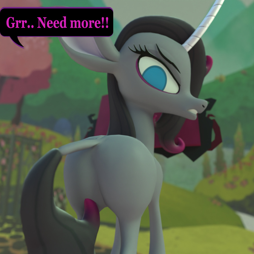 angry big_butt blender_(software) book butt butt_expansion butt_focus butt_shot dialogue equid equine expansion female feral growth hi_res horn kamimation looking_back mammal mane oleander_(tfh) solo speech_bubble tail text them's_fightin'_herds unicorn wide_hips