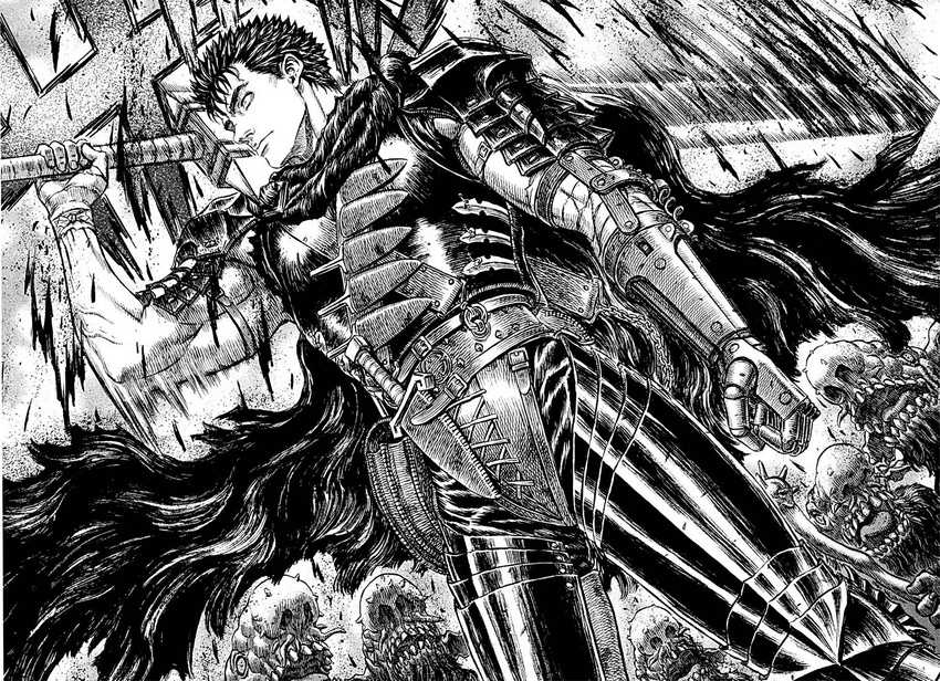 berserk guts male monochrome tagme