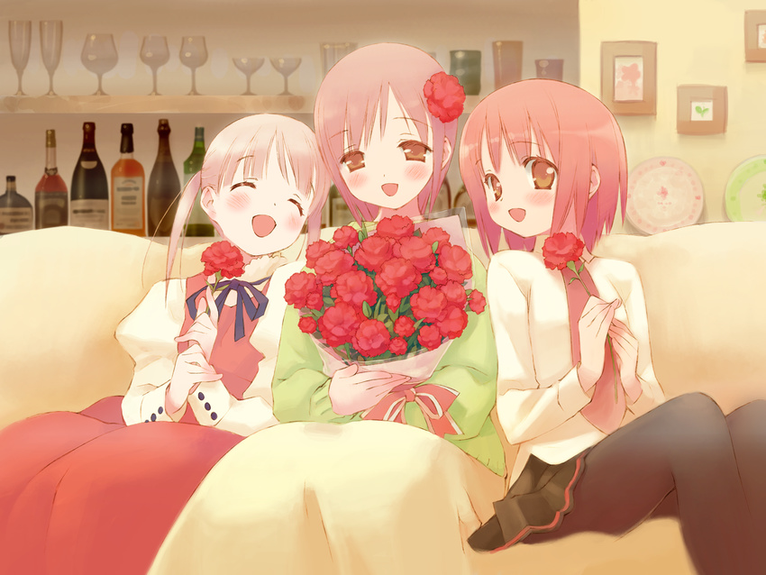 akino_momiji cuffs gayarou kiriyama_sakura pantyhose sakura_musubi wallpaper