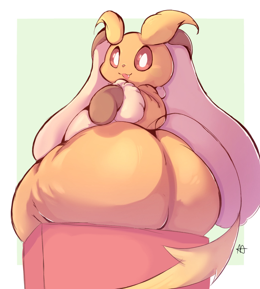 2023 :3 anthro anthrofied arm_tuft big_breasts big_butt big_ears border breasts brown_body brown_ears brown_fur butt butt_focus colored curvy_figure cute_fangs digital_media_(artwork) fakemon female floppy_ears fur fusion generation_1_pokemon generation_4_pokemon gloves_(marking) green_background head_tuft hi_res huge_breasts huge_butt hybrid lagomorph lightmizano long_ears looking_at_viewer looking_back looking_back_at_viewer lopunny low-angle_view mammal markings mitten_hands monotone_tail multi_tone_fur multicolored_body multicolored_ears multicolored_fur nintendo no_sclera nude open_:3 open_mouth open_smile overweight overweight_anthro overweight_female pink_eyes pink_nose pokemon pokemon_(species) pokemon_fusion pokemorph pupils raichu rear_view shaded signature simple_background sitting smile solo tail tail_tuft thick_thighs thin_tail tuft two_tone_ears voluptuous white_body white_border white_ears white_fur white_pupils wide_hips wrist_tuft yellow_body yellow_fur yellow_tail