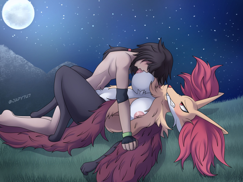 absurd_res animal_humanoid anthro big_breasts blush breast_play breast_suck breasts canid canid_humanoid canine canine_humanoid delphox duo fan_character female female_penetrated fox fox_humanoid from_front_position fur generation_6_pokemon hair hi_res humanoid interspecies japy7u7 lying male male/female male_penetrating mammal mammal_humanoid missionary_position nintendo nipple_fetish nipple_play nipple_suck nipples nude on_back penetration pokemon pokemon_(species) pokephilia red_body red_eyes red_fur sex sucking teeth vaginal vaginal_penetration white_body white_fur yellow_body yellow_fur