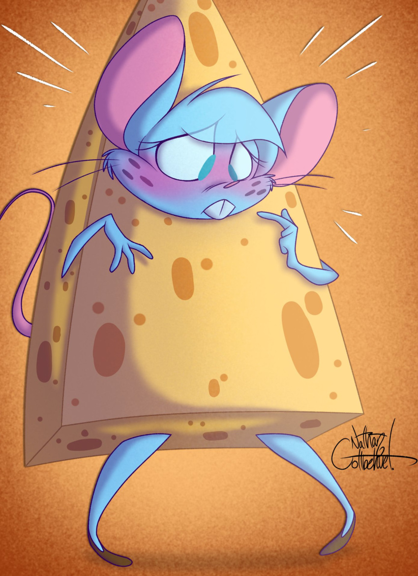 anthro cheese cheese_costume clothing costume dairy_products female food food_costume hi_res mammal mia_mouse mouse murid murine nathan_gottbehuet rodent solo