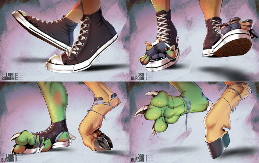 ambiguous_gender chimera clothing digital_media_(artwork) draconequus dragon dragon_paws feet foot_fetish footwear hasbro hooves human_to_anthro linear_sequence lordburqan my_little_pony paws scalie shoe_burst shoeburst shoes simple_background solo species_transformation transformation transformation_sequence