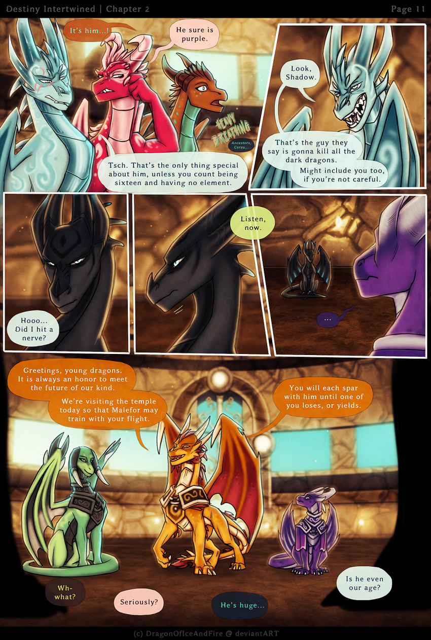 2022 activision amberius black_body colored comic dialogue dialogue_box dragon dragonoficeandfire english_text female feral green_body group hayze_(dragonoficeandfire) hi_res horn incendis inside male malefor orange_body purple_body quadruped red_body scalie scar speech_bubble spyro_the_dragon teeth text therris_(dragonoficeandfire) vitreus western_dragon wings