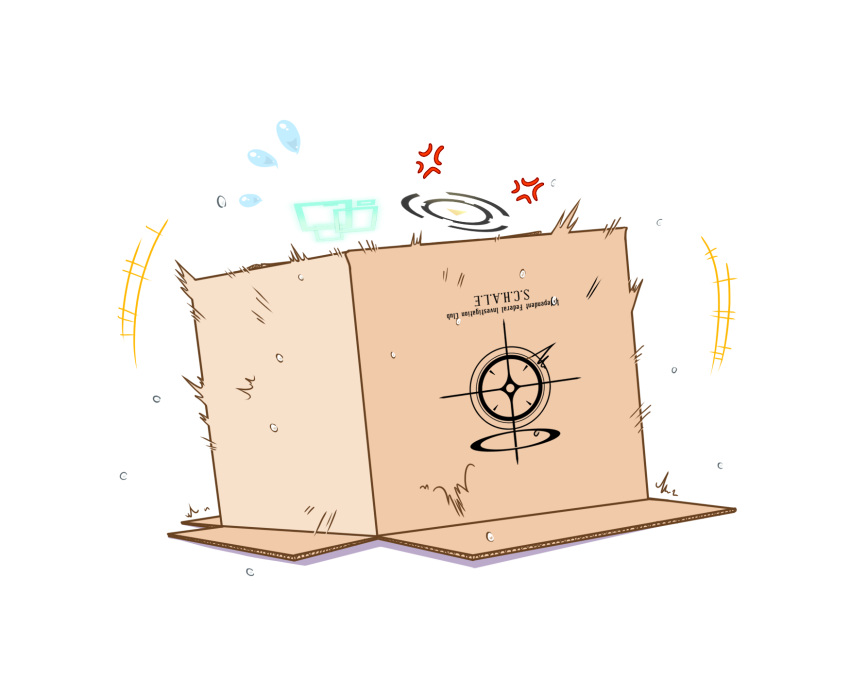 2girls ^^^ anger_vein aris_(blue_archive) blue_archive box cardboard_box flying_sweatdrops halo highres in_box in_container meme metal_gear_(series) metal_gear_solid multiple_girls neru_(blue_archive) parody siwawuth transparent_background