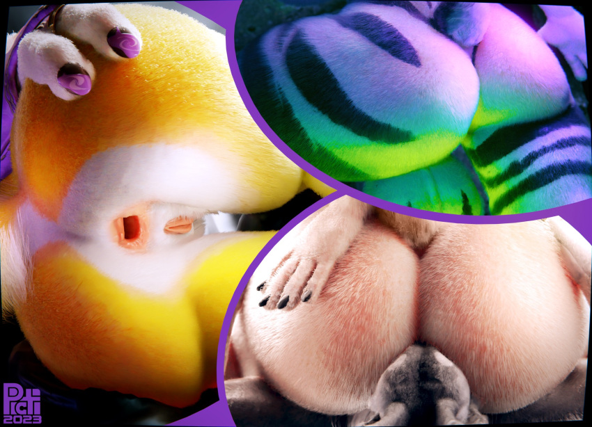 3d_(artwork) anus butt collage digital_media_(artwork) facesitting female fur genitals hi_res picti pussy sitting_on_another tagme