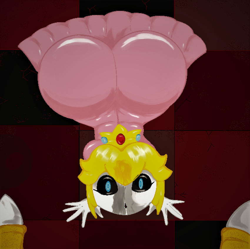 blonde_hair blue_eyes bowser butt clothing duo feet female hair hi_res human hypnosis koopa lil_scooter56 looking_at_viewer male male/female mammal mario_bros mask mind_control nintendo not_furry_focus princess_peach scalie shadow shyguy solo_focus toes