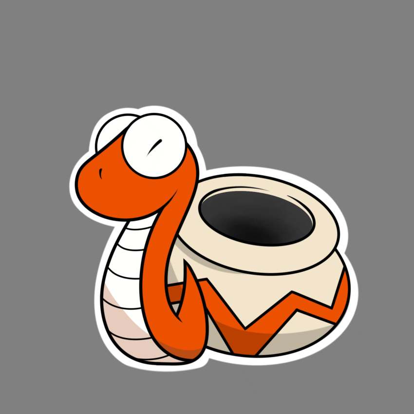 animal cobra_(animal) cobrat grey_background highres mario_(series) no_humans paper_mario_(style) plainsoup simple_background slit_pupils snake super_mario_bros._2 urn