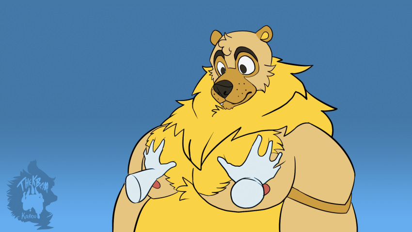 american_black_bear animated anthro bear black_bear blinking body_hair breast_grab breast_squeeze breasts chest_hair disembodied_hand first_person_view floating_hands hand_on_breast hi_res karou_(thekbear) kermode_bear male male_anthro mammal mane nipples thekinkybear ursine