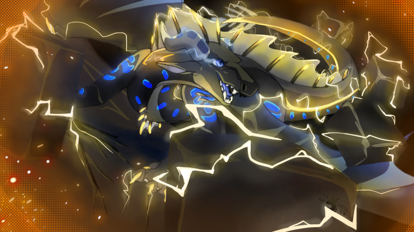 action_pose blue_body blue_eyes cel_shading colored_sketch dragon dynamic_effects electricity electricity_manipulation elemental_manipulation feral fire fire_manipulation floating_rocks frill_(anatomy) glowing glowing_body glowing_eyes glowing_markings gradient_background grey_background grey_body head_crest head_frill hi_res horn lightning male markings membrane_(anatomy) membranous_frill membranous_wings open_mouth particle_effects pose raised_wings rock seawing seawing_(wof) shaded shadeii simple_background simple_shading sketch solo spiked_tail spikes spikes_(anatomy) spread_legs spread_wings spreading teeth teeth_showing teeth_visible wing_markings wings wings_of_fire
