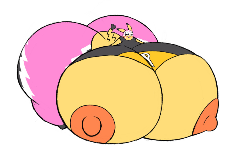 alpha_channel anthro big_breasts big_butt black_clothing breasts butt clothing cosplay_pikachu_(costume) female fur generation_1_pokemon happy hi_res huge_breasts huge_butt hyper hyper_breasts hyper_butt hyper_nipples immobile loverk90 nintendo nipples pikachu pikachu_libre pink_clothing pink_mask pokemon pokemon_(species) simple_background solo susie_(reathe) tight_clothing torn_clothing transparent_background wrestling_outfit yellow_body yellow_fur