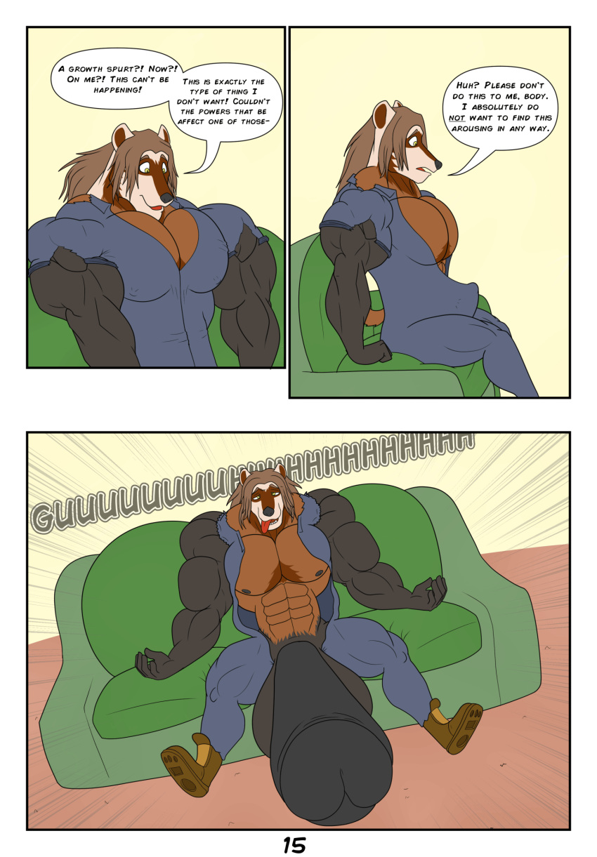 animated anthro badger balls big_balls big_penis comic genitals growth hi_res huge_balls huge_penis hyper hyper_balls hyper_genitalia hyper_pecs hyper_penis male mammal muscle_growth muscular muscular_anthro muscular_male muscular_thighs mustelid musteline penis proxol_(artist) solo text