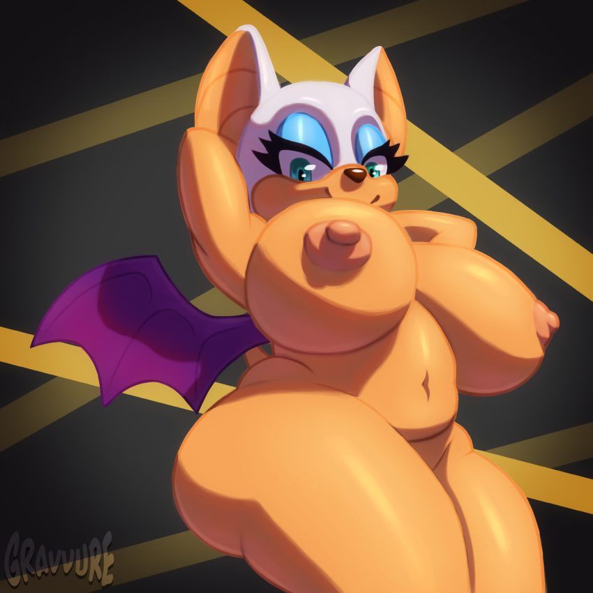 anthro areola bat bat_wings big_breasts big_butt blue_eyeshadow breasts butt chubby_anthro chubby_female curvy_figure eyeshadow female fur gravvure hi_res huge_breasts looking_at_viewer low-angle_view makeup mammal membrane_(anatomy) membranous_wings mouth_closed nipples overweight overweight_anthro overweight_female rouge_the_bat sega slightly_chubby smile solo sonic_the_hedgehog_(series) tan_body tan_skin thick_thighs voluptuous white_body white_fur wide_hips wings