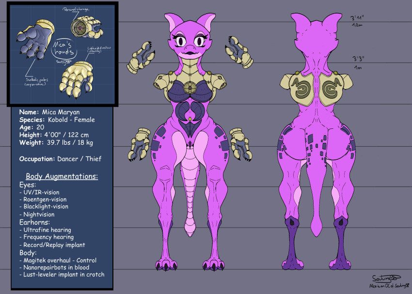 2023 absurd_res digital_drawing_(artwork) digital_media_(artwork) disembodied_hand female hi_res kobold mica_(soulwing98) model_sheet nude pink_body scalie soulwing98