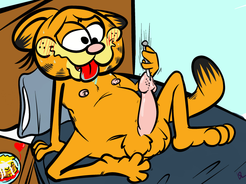 comic garfield_(series) garfield_the_cat hi_res male solo urethral