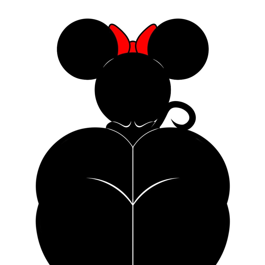 2020 anthro big_butt bow_(feature) butt disney female hi_res jokro low-angle_view mammal minnie_mouse mouse murid murine nude rodent solo tail thick_thighs