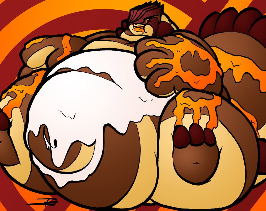 anthro belly big_belly big_breasts big_butt breasts butt food food_creature generation_3_pokemon gigantic_belly groudon hi_res huge_breasts huge_butt hungry hyper hyper_belly legendary_pokemon neoclassical_succubus nintendo pokemon pokemon_(species) shinamon_roar_(neoclassical_succubus) thick_thighs