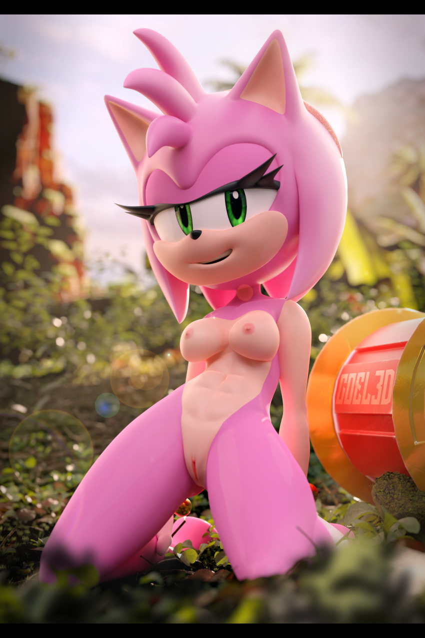 3d_(artwork) absurd_res amy_rose coel3d digital_media_(artwork) eulipotyphlan female hedgehog hi_res mammal nude pinup pose sega solo sonic_the_hedgehog_(series)