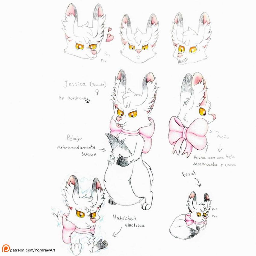 &lt;3 anthro cute_expression cute_eyes expressions felid feline female feral fur hi_res mammal model_sheet purring reference_image solo yordraw