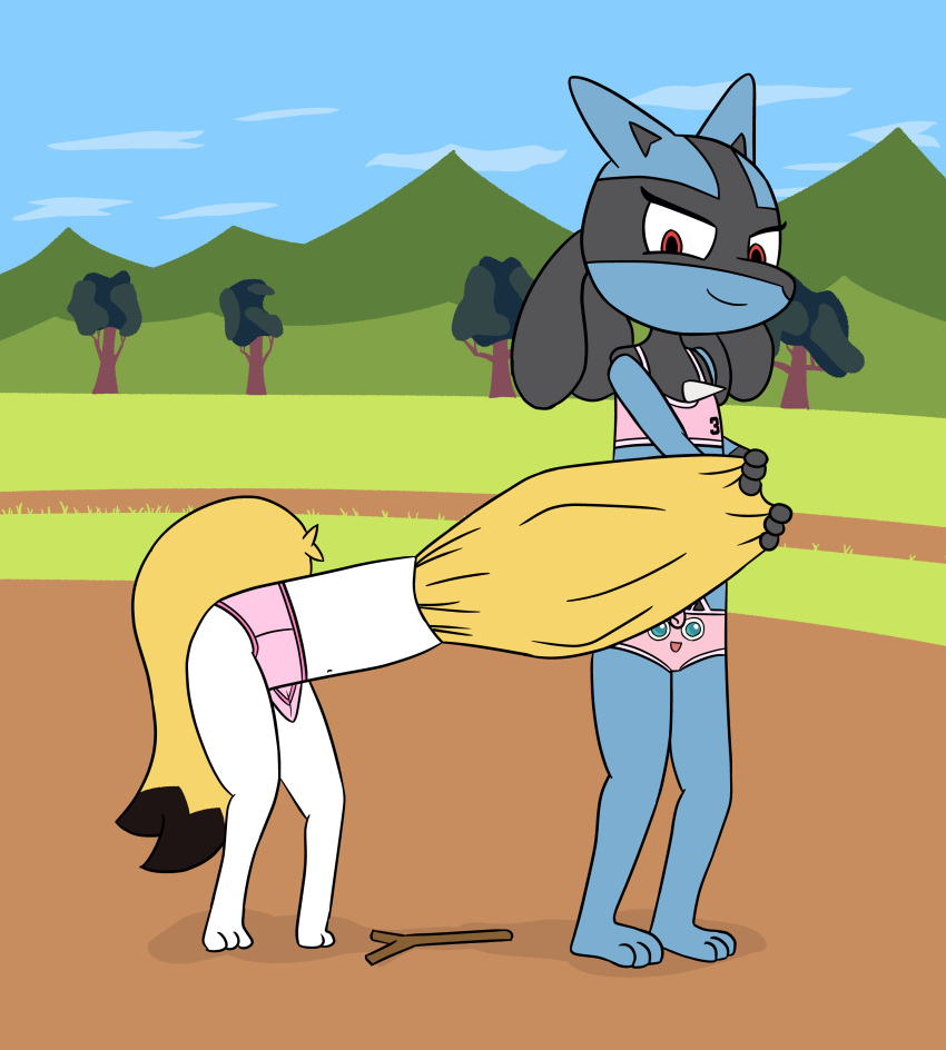 2023 27:29 absurd_res assisted_exposure biped black_body blue_body bra braixen briefs chest_spike clothed clothing clothing_pull colored_edge_bra colored_edge_panties colored_seam_underwear crystal_(pazymomo) digital_drawing_(artwork) digital_media_(artwork) dipstick_tail duo embarrassed erection erection_under_briefs exposed_underwear face_panties face_underwear female flame_(pazymomo) flat_colors full-length_portrait generation_4_pokemon generation_6_pokemon head_markings hi_res looking_at_another looking_down lucario male markings navel nintendo outside panties partially_clothed paws pazymomo pink_briefs pink_clothing pink_panties pink_underwear pokemon pokemon_(species) portrait pseudo_clothing pseudo_clothing_removed red_eyes smile smirk spikes spikes_(anatomy) standing stick tail tail_markings tenting text text_on_bra text_on_clothing text_on_underwear training_bra underwear underwear_only undressing_another white_body