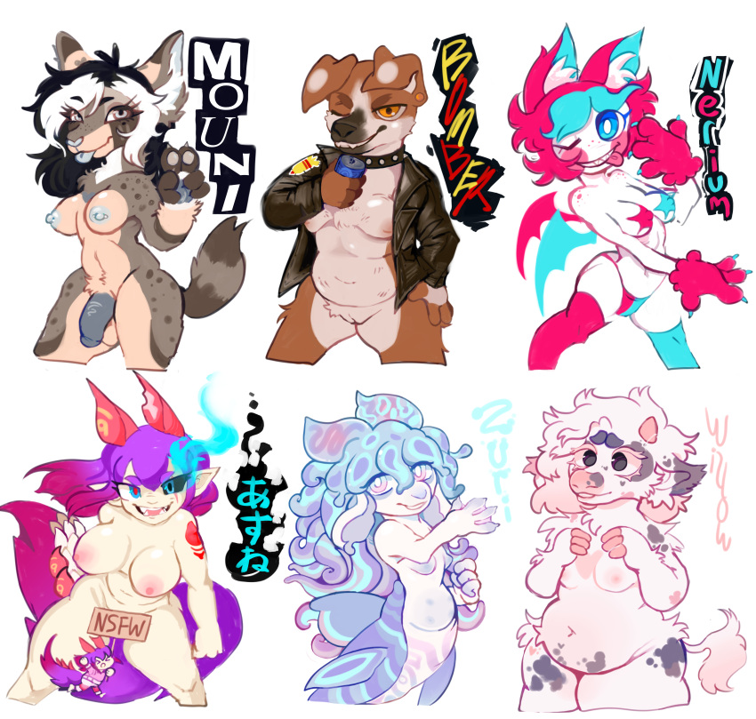 &lt;3 absurd_res alpha_channel animal_ears animal_humanoid anthro arm_tattoo artfight balls bat bat_wings beauty_mark belly_blush belly_nipples beverage beverage_can big_breasts big_tail black_hair black_sclera blue_eyes blue_fire blue_nipples blue_penis blush body_blush bovid bovine breasts brown_body brown_eyes bud_light canid canine canis cattle chest_tuft chibi clothed clothing collar colored_fire digital_media_(artwork) domestic_dog english_text eyelashes fangs female fennec fin fingers fire floppy_ears fluffy_ears fox freckles fur genitals gesture gradient_hair group gynomorph hair half-length_portrait heart_nose hi_res highlights_(coloring) holding_object hooved_fingers hooves humanoid inner_ear_fluff intersex jacket leather leather_clothing leather_jacket leather_topwear legwear long_hair looking_at_viewer mammal marine markings membrane_(anatomy) membranous_wings merfolk mermaid_tail multicolored_hair navel nipples nude open_mouth overweight overweight_female pale_skin partially_clothed pasties patched_jacket penis pester pink_body pink_fur pink_nipples pit_bull portrait pose pseudo_hair pussy red_eyes scar sharp_teeth short_hair sign simple_background skinny smile spiked_collar spikes split_form star_pasties striped_body striped_fur stripes tail tail_tuft tattoo teeth tentacle_hair tentacles text thigh_highs tongue tongue_out topwear transparent_background tuft two_tone_hair v_sign webbed_hands white_body white_hair white_highlights wide_hips wings yellow_eyes