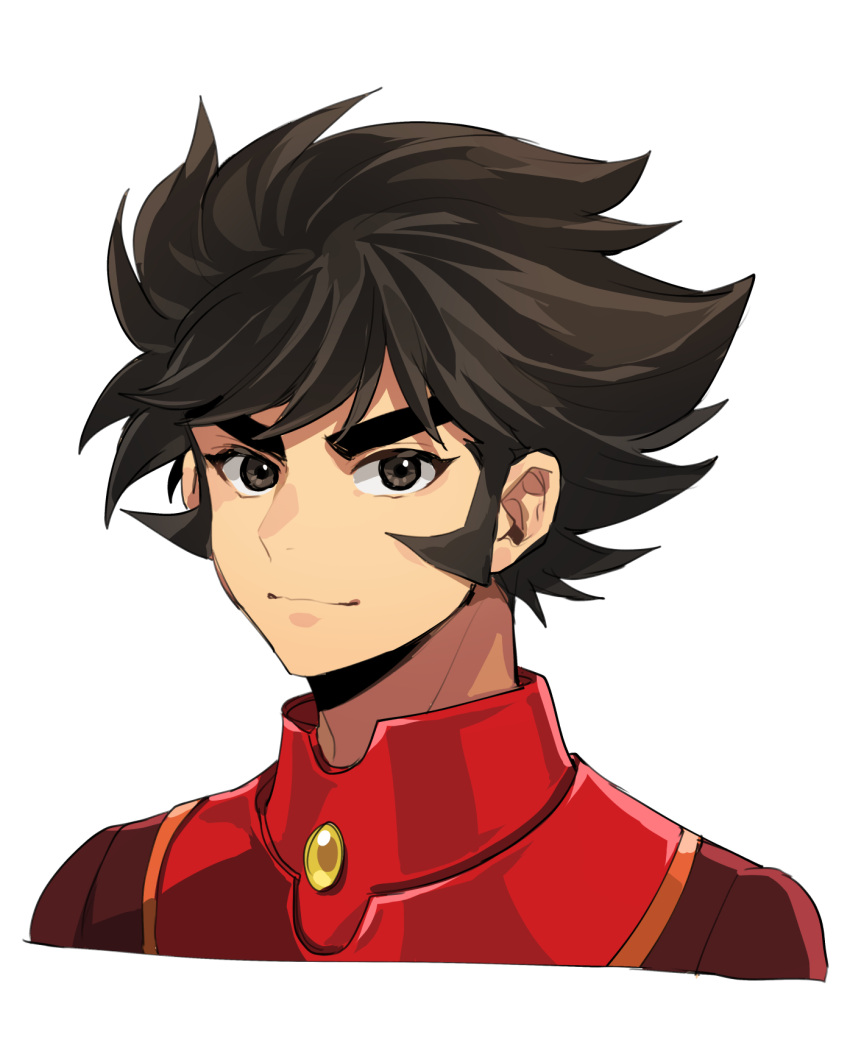 1boy brown_eyes brown_hair cropped_shoulders highres kabuto_kouji looking_at_viewer male_focus mazinger_(series) mazinger_z pilot_suit pilot_uniform retro_artstyle short_hair sideburns smile solo yadayada