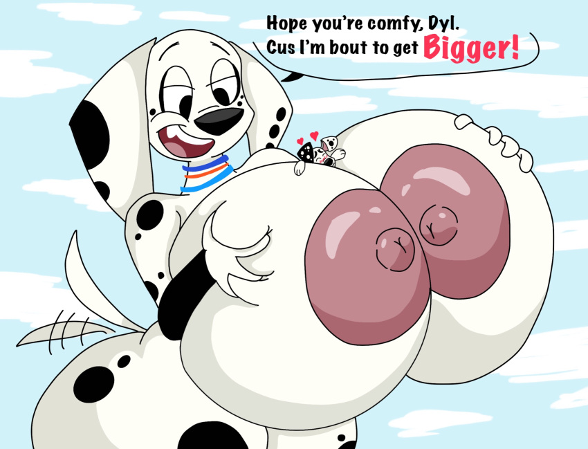 101_dalmatian_street 101_dalmatians anthro big_breasts body_size_growth breast_expansion breasts brother brother_and_sister canid canine canis dalmatian disney dolly_(101_dalmatians) domestic_dog duo dylan_(101_dalmatians) expansion female growing growth hi_res huge_breasts hyper hyper_breasts incest_(lore) larger_female luxioboi22 macro male male/female mammal sibling sister size_difference size_transformation smaller_male transformation