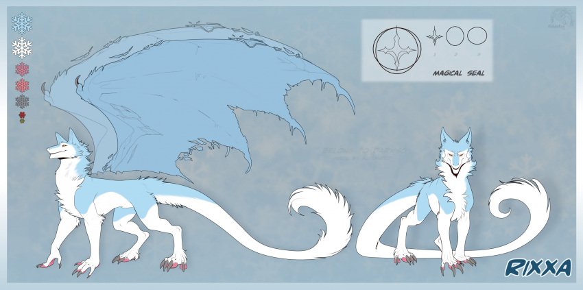 alduinred blue_body blue_fur cold elemental_manipulation feral fur hi_res ice_manipulation magic_user male model_sheet multicolored_body multicolored_fur red_sclera reference_image rixxa_(darksci) sergal solo two_tone_body two_tone_fur white_body white_fur wings yellow_eyes