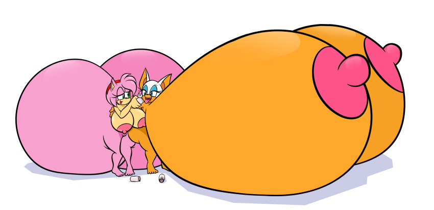 absurd_res amy_rose big_breasts big_butt breast_expansion breasts butt butt_expansion drugs duo expansion female fur genitals growth happy hi_res huge_breasts huge_butt hyper hyper_breasts hyper_butt hyper_nipples immobile loverk90 nipples nude pill_bottle pills pink_body pink_fur pussy rouge_the_bat sega simple_background smile sonic_the_hedgehog_(series) tan_body tongue tongue_out white_background white_body white_fur